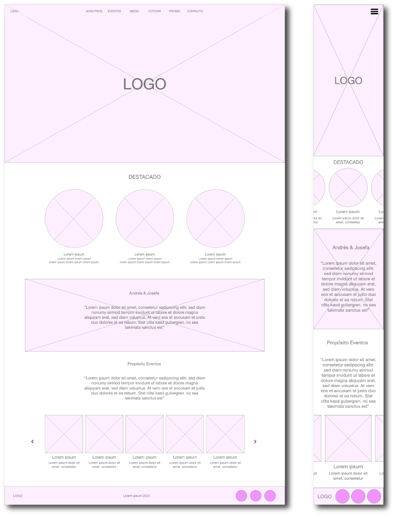 Desktop and Mobile Digital Wireframes