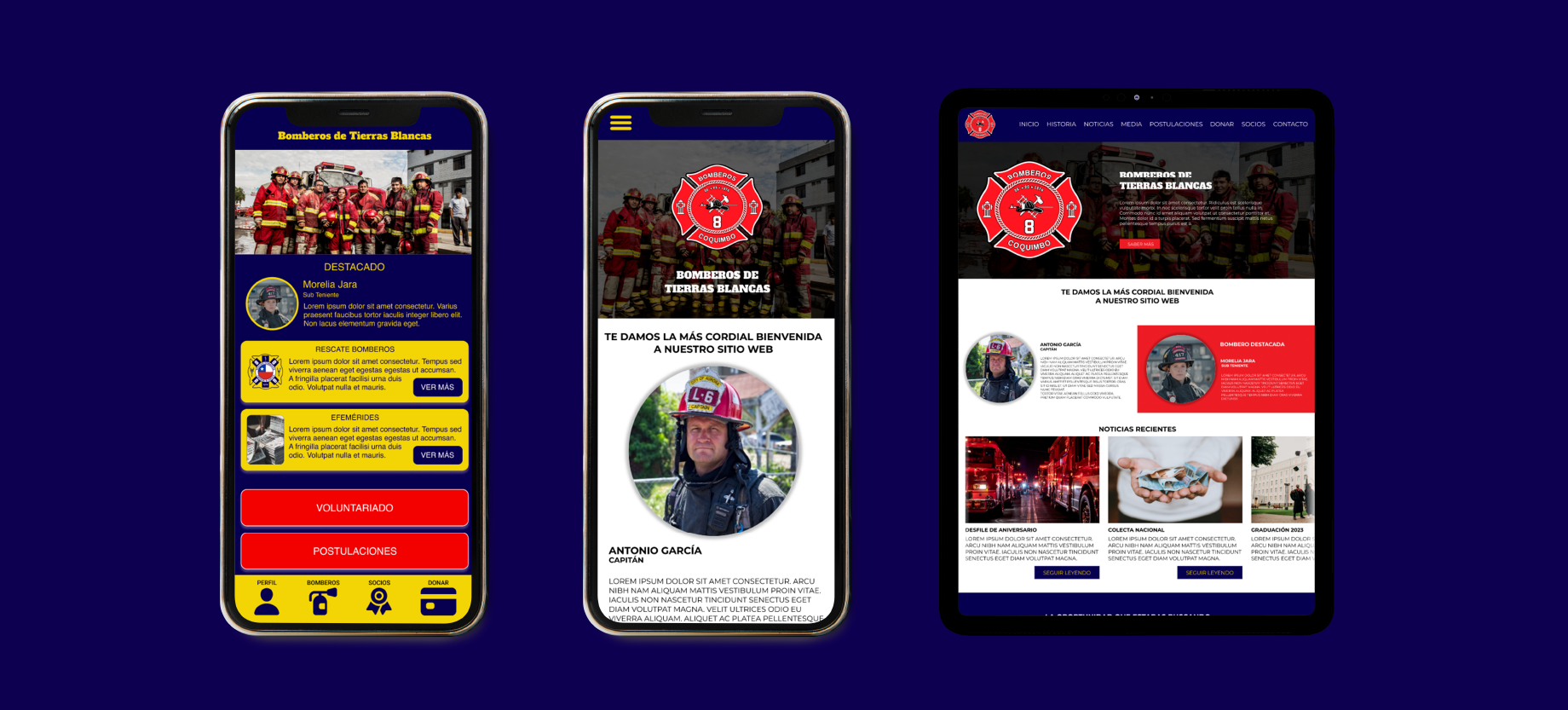Bomberos de Tierras Blancas Mobile and Tablet Showcase